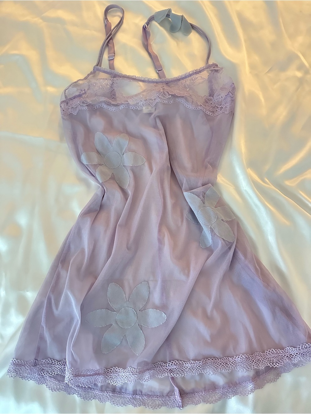 La Perla Lavender Floral Lace Slip Dress - Women Intimates